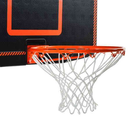 B300 Kids'/Adult Wall-Mounted Basketball Basket Set - Black/Orange