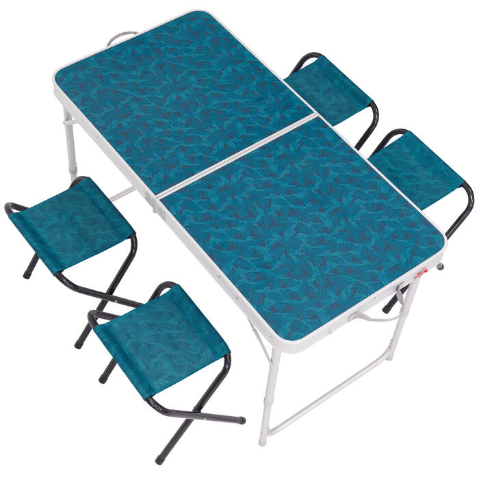 Comprar Mesa plegable de camping 4 personas con 4 asientos Decathlon