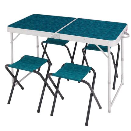 TABLE DE CAMPING PLIANTE AVEC 4 TABOURETS