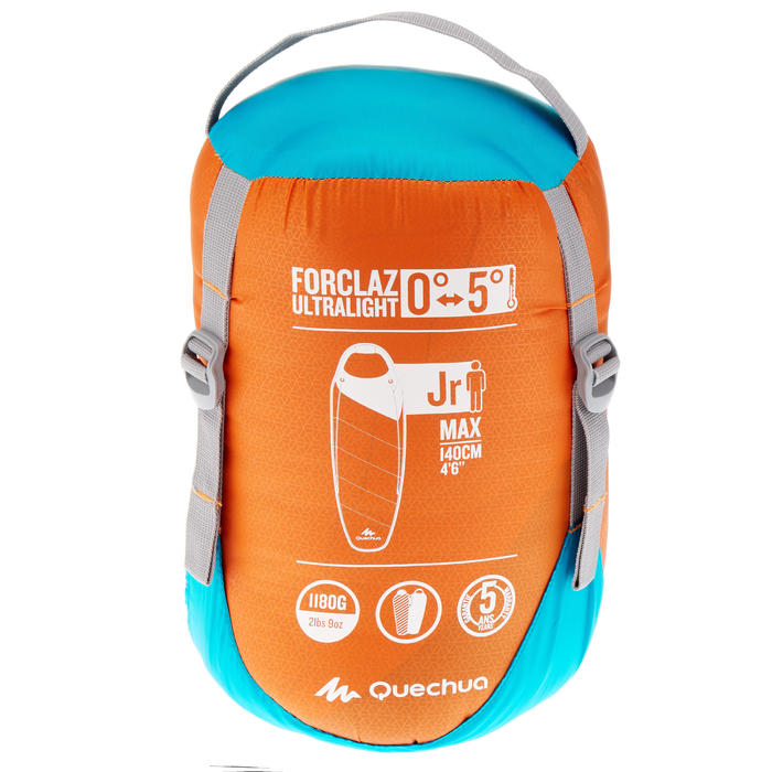 Schlafsack Camping Ultralight 0 5 C Kinder Orange Blau Quechua Decathlon