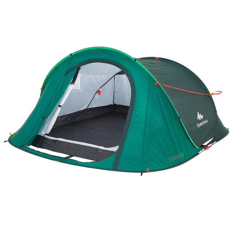 2 SECONDS Camping Tent - 3-Man - Green 2 SECONDS Camping Tent - 3-Man - Green