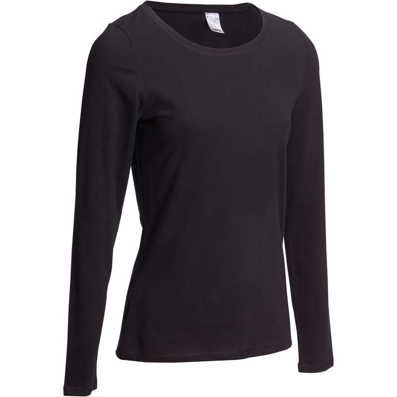 WOMAN T SHIRT LEGGING SHORT Clothing - Women's Gym T-Shirt 100 Black DOMYOS - Tops