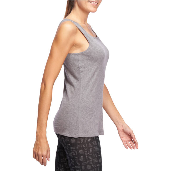 Women Gym Tank Top - Mottled Grey