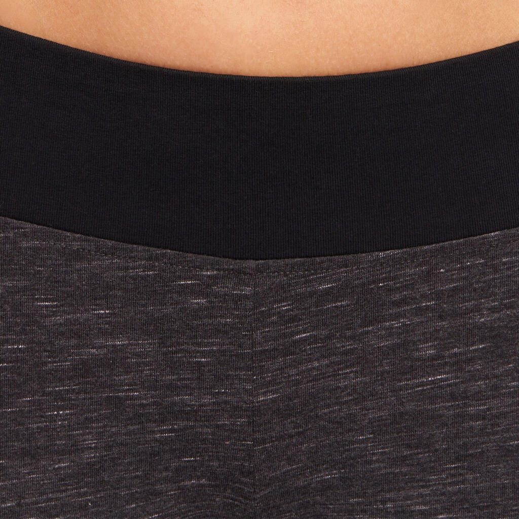 7/8-Leggings Slim Gym & Pilates Damen dunkelgraumeliert
