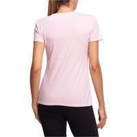 T-Shirt 500 regular Pilates Gym douce femme rose clair