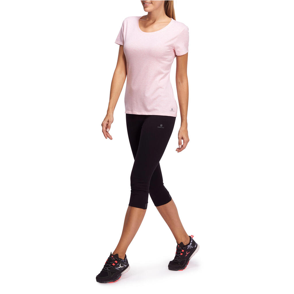 Stretchy Cotton Fitness T-Shirt - Light Mottled Blue