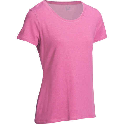 
      Women's Short-Sleeved Regular-Fit Gym & Pilates T-Shirt - Dark Pink
  