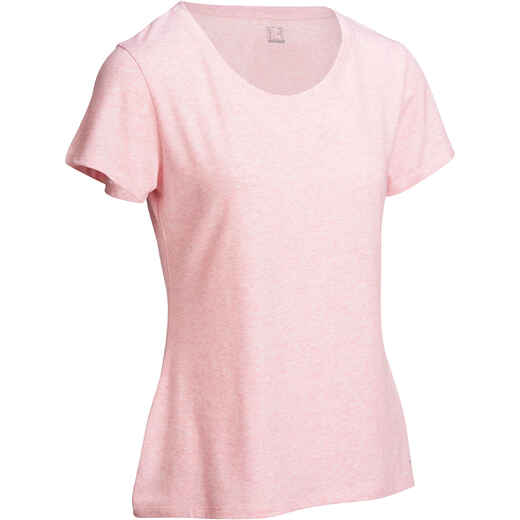 
      500 Women's Regular-Fit Pilates & Gentle Gym T-Shirt - Light Pink
  