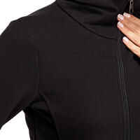 500 Women's Pilates & Gentle Gym High-Neck Hoody - Black