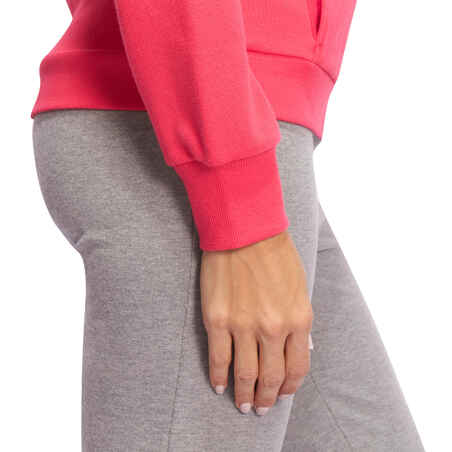 Women's Zip-Up Hoodless Gym & Pilates Jacket - Pink