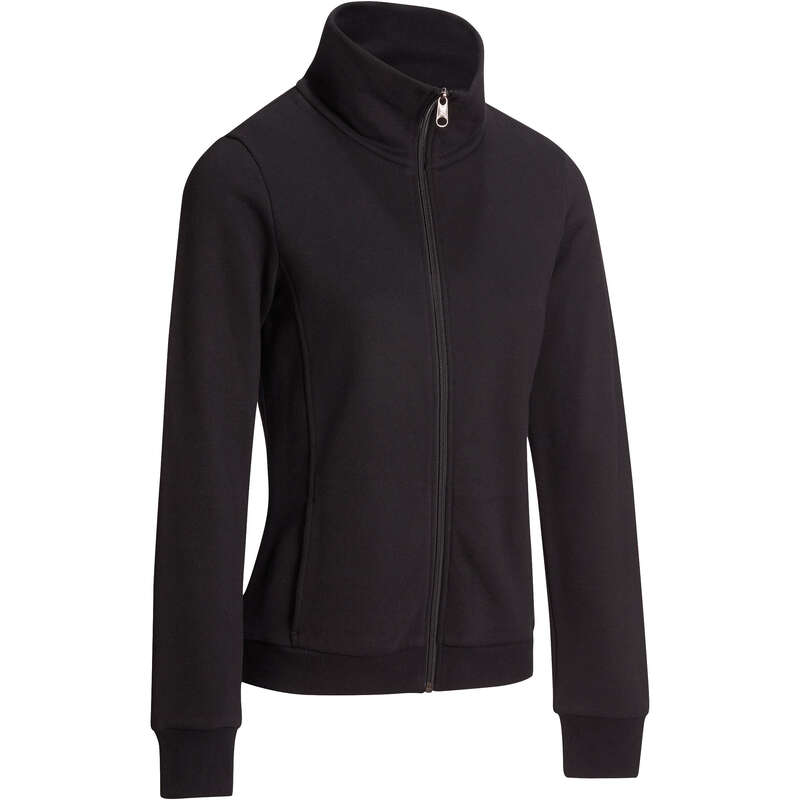 WOMAN PANT JACKET SWEAT Pilates - 500 Gym Jacket - Black DOMYOS - Pilates Clothes