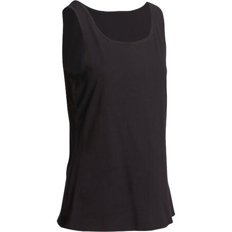 Crna ženska sportska majica bez rukava 100