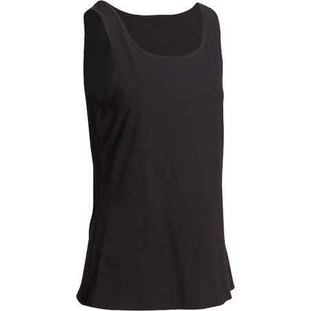 Women's Regular-Fit Pilates & Gentle Gym Sport Tank Top 100 - Black