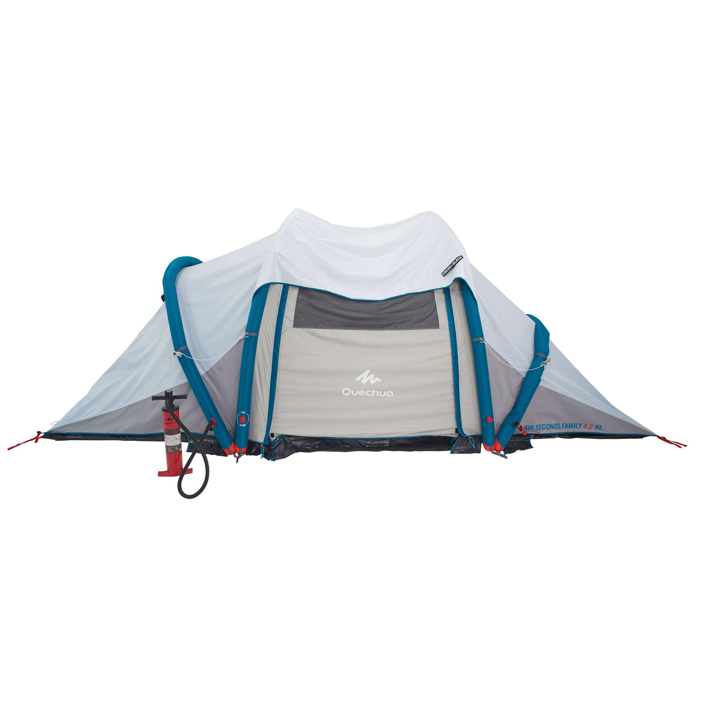 4-Person Inflatable Camping Tent, Air Seconds Fresh & Black - QUECHUA