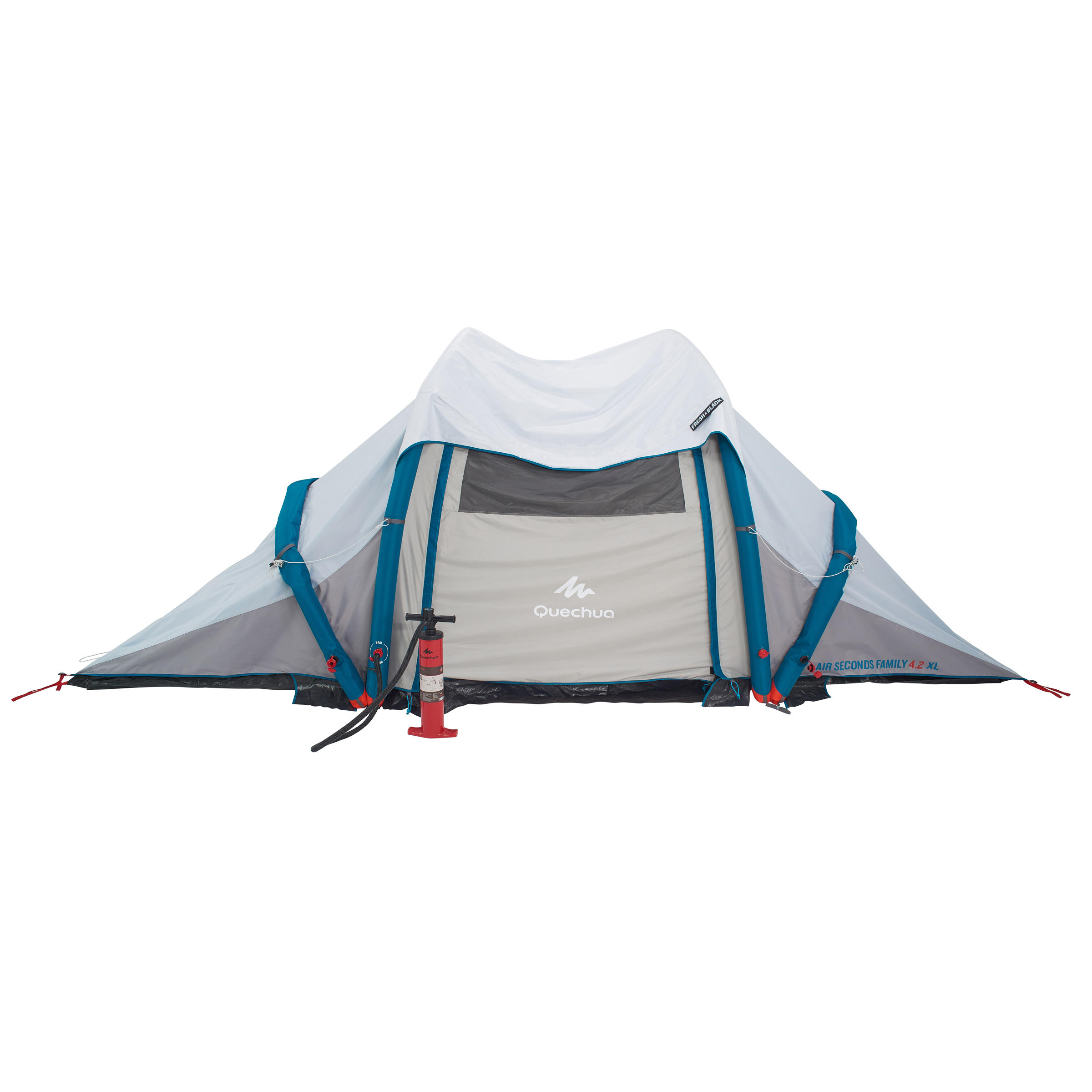 4-Person Inflatable Camping Tent, Air Seconds Fresh & Black - QUECHUA