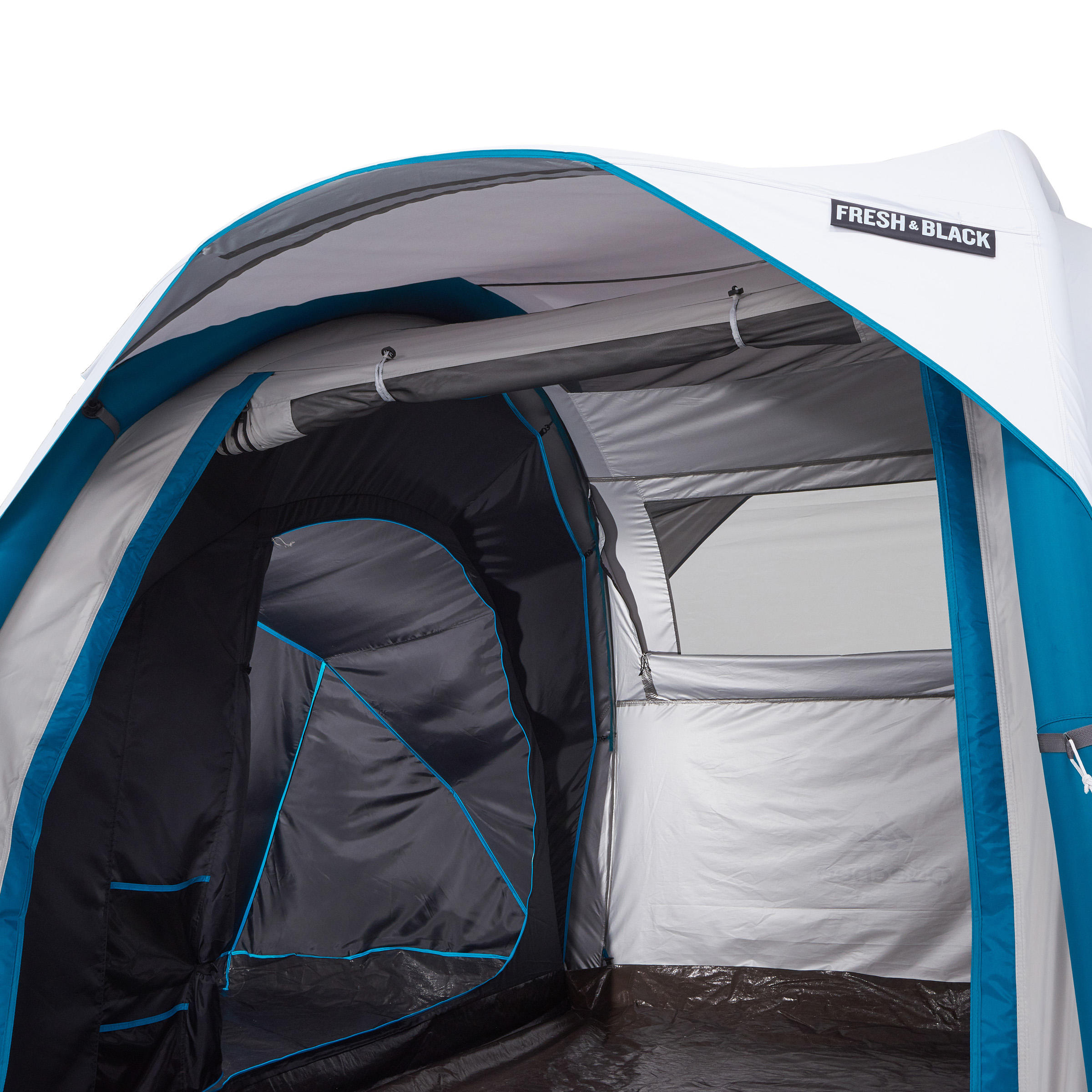 Tente de camping gonflable 4 personnes, Air Seconds Fresh & Black - QUECHUA