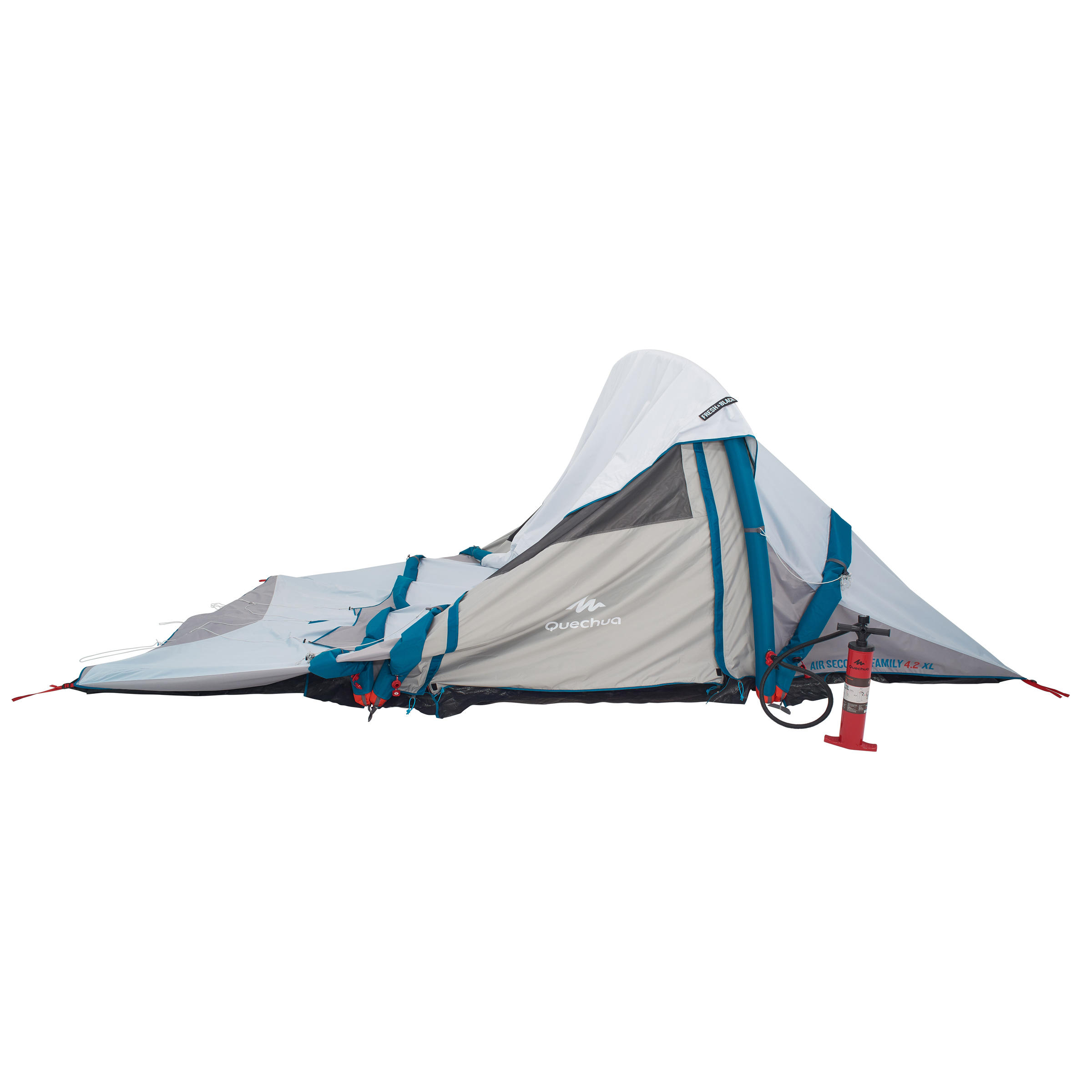 4-Person Inflatable Camping Tent, Air Seconds Fresh & Black - QUECHUA