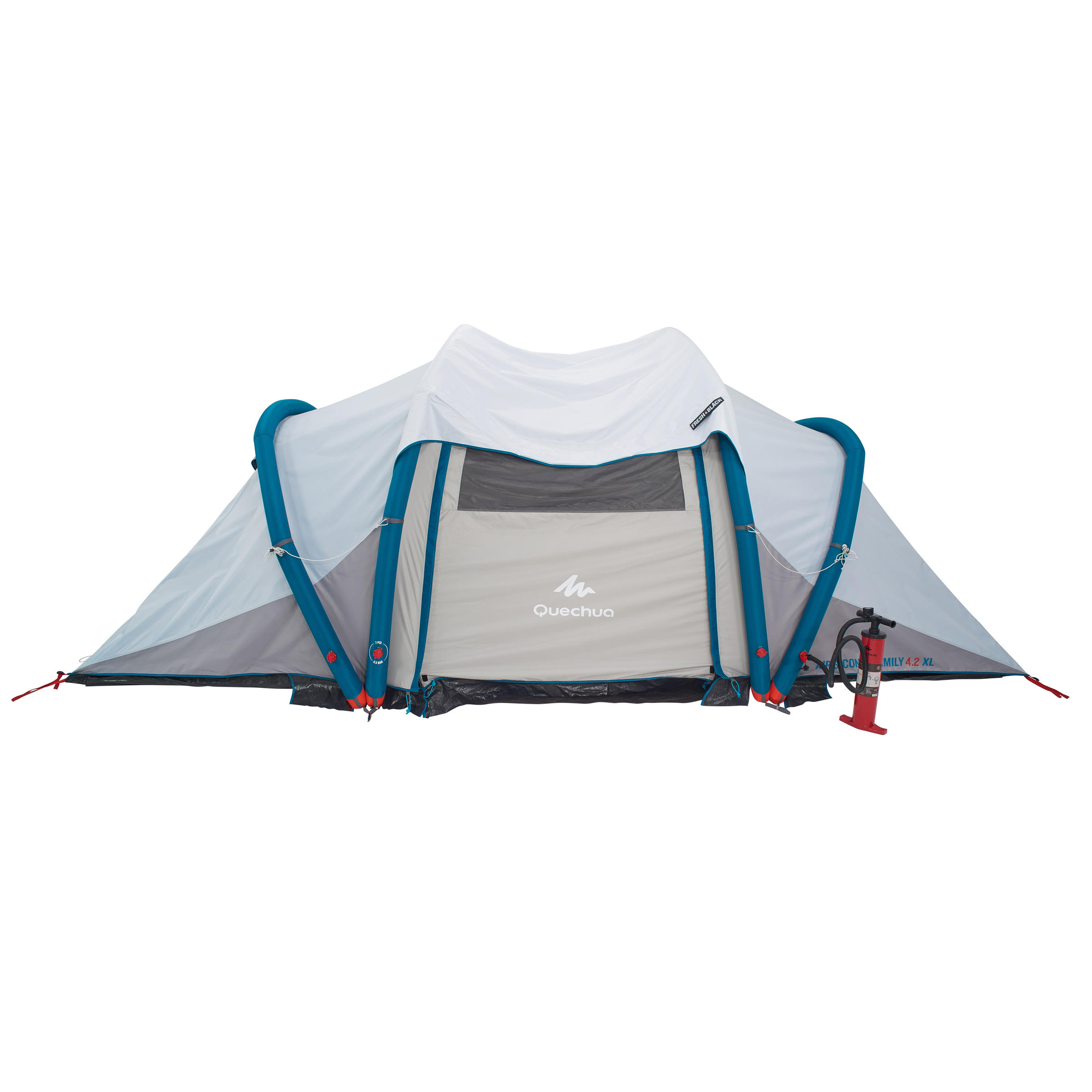 4-Person Inflatable Camping Tent, Air Seconds Fresh & Black - QUECHUA