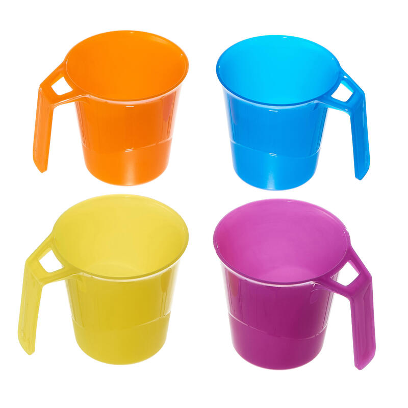 Lot de 4 mugs camp du randonneur plastique 0,3 litre QUECHUA Decathlon