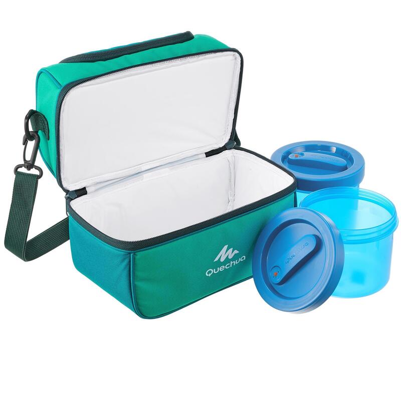 Borsa termica campeggio Lunch box - 4,4 Litri verde | 2 contenitori inclusi