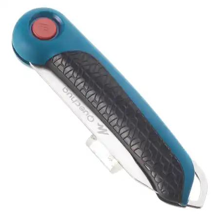 Hiking knife with blade safety catch