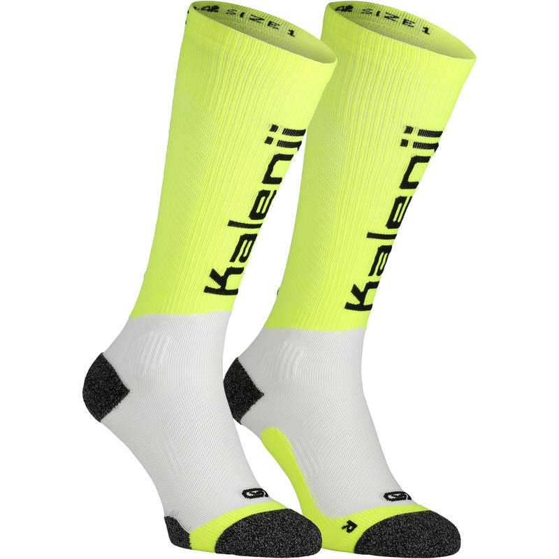 COMPRESSION RUNNING SOCKS YELLOW Decathlon