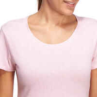 500 Women's Regular-Fit Pilates & Gentle Gym T-Shirt - Light Pink