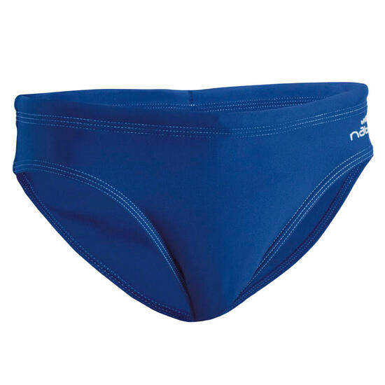 MAILLOT DE BAIN NATATION GARÇON - SLIP 100 BASIC - BLEU