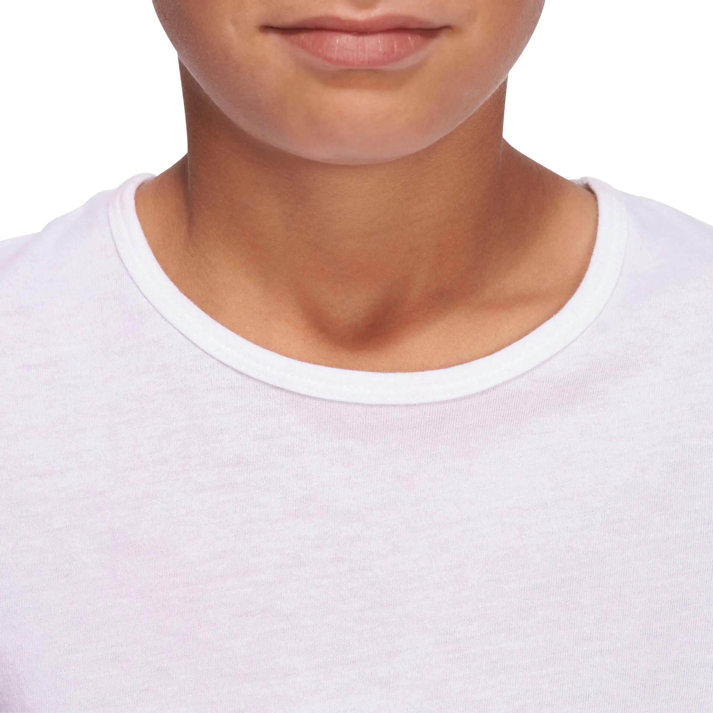 Boy's gym short sleeve T-shirt 100 white 6/7