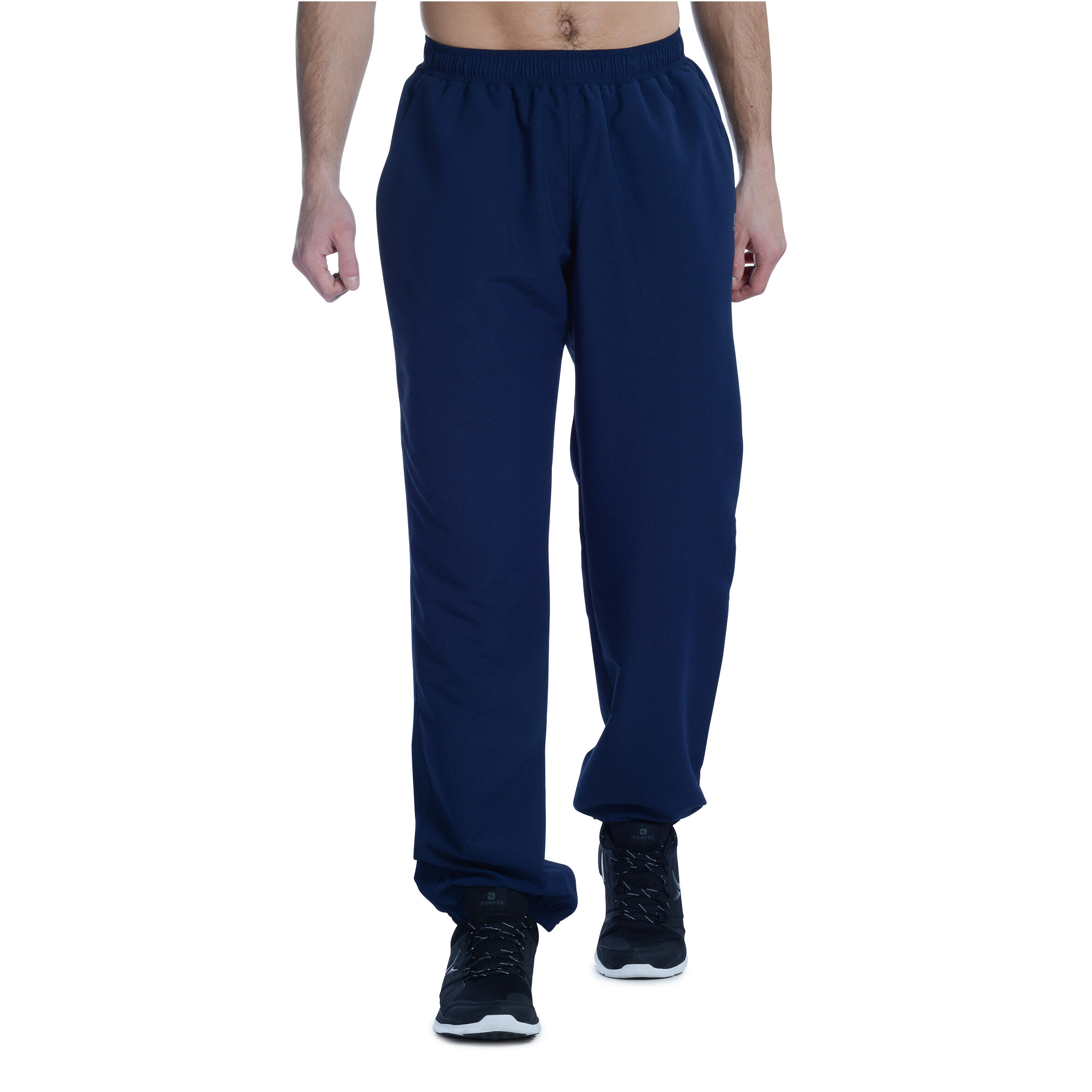 Buy Men Polyester Non-Stretchable Gym Track Pants - Navy Blue Online ...