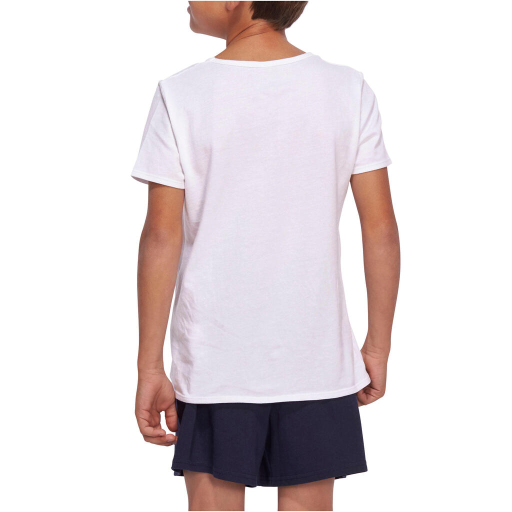 100 Boys' Short-Sleeved Gym T-Shirt - White