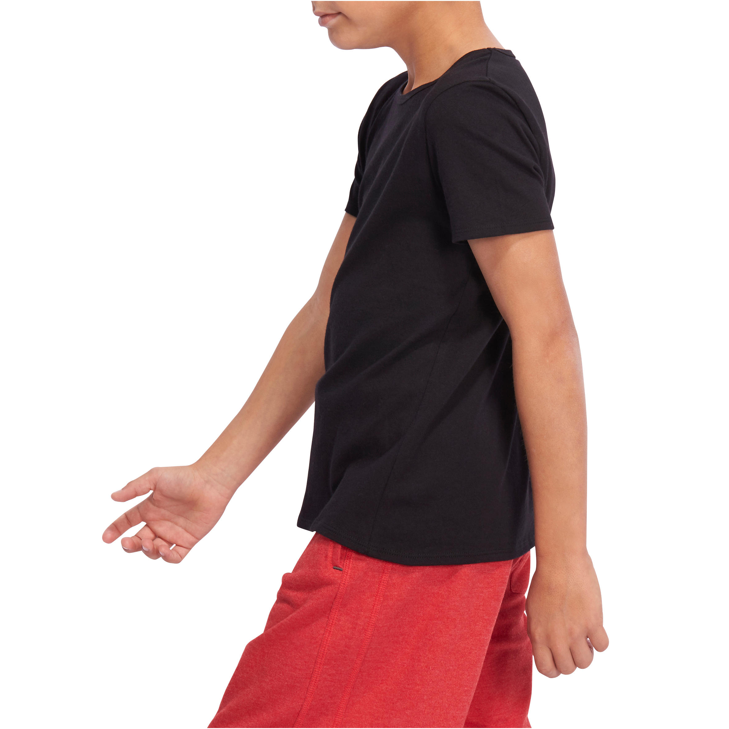 100 Boys' Short-Sleeved Gym T-Shirt - Black 5/8