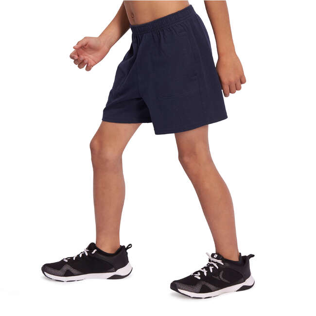 DOMYOS Boys' Gym Shorts Navy Blue Decathlon