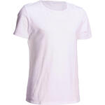 100 Boys' Short-Sleeved Gym T-Shirt - White