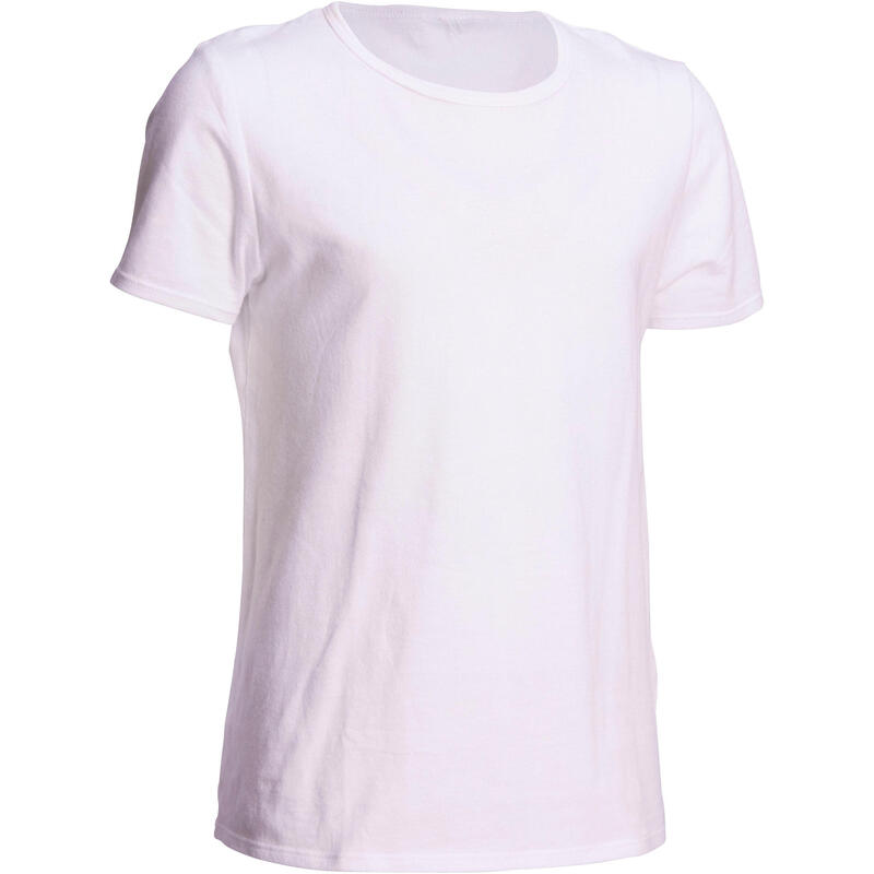 T-Shirt manches courtes 100 Gym garçon blanc