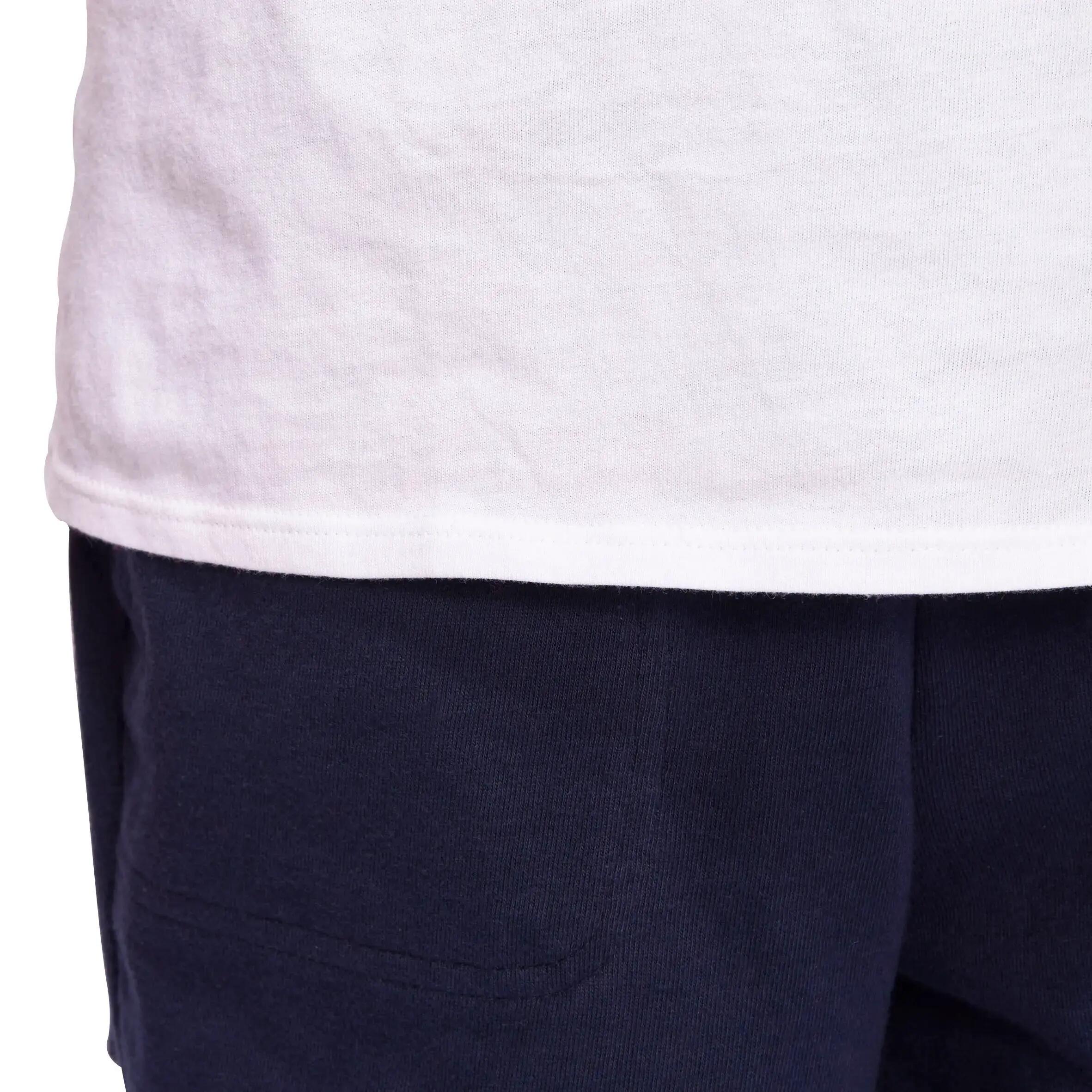 Boy's gym short sleeve T-shirt 100 white 7/7