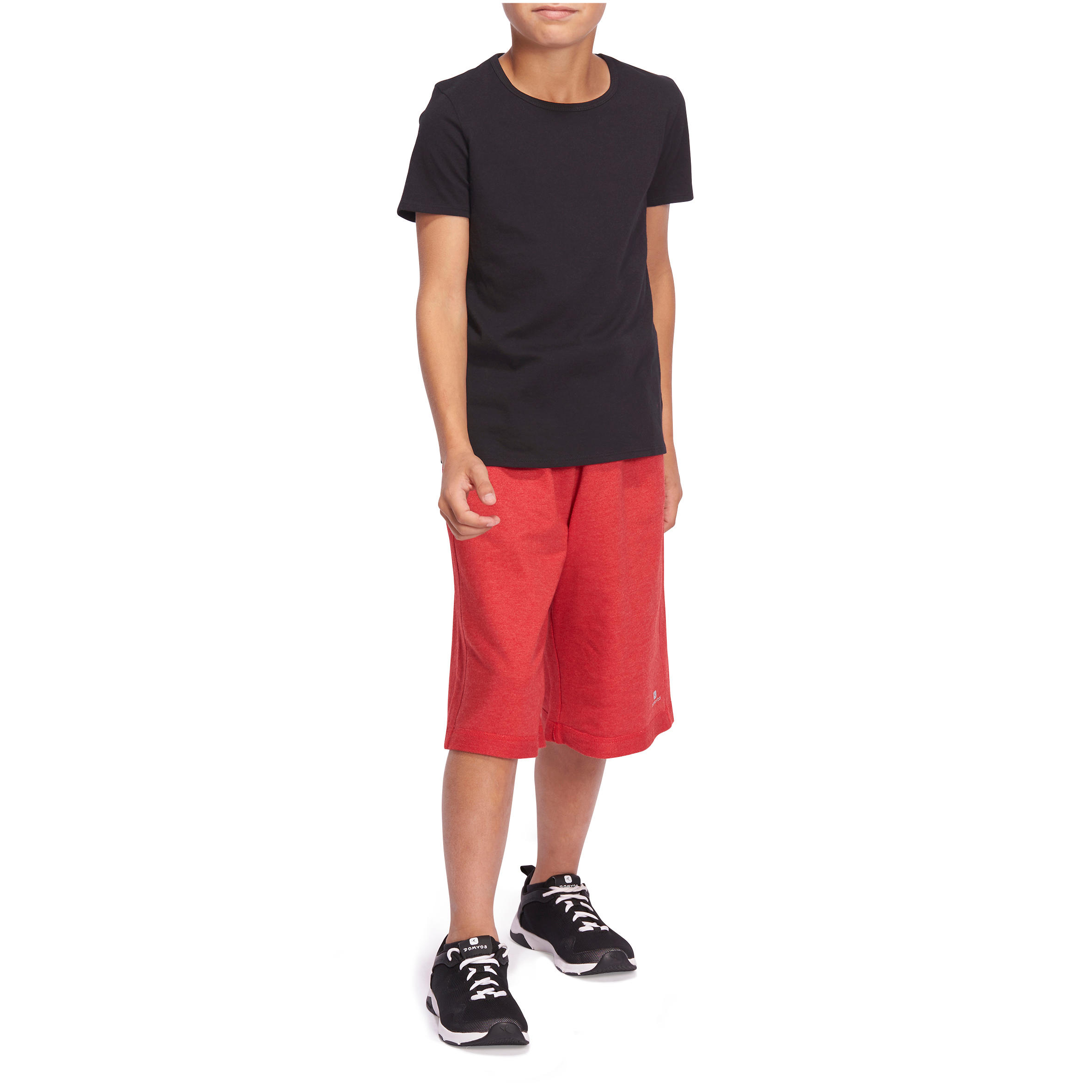 100 Boys' Short-Sleeved Gym T-Shirt - Black 3/8