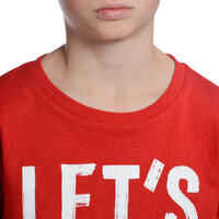 Boys' Short-Sleeved Gym T-Shirt - Red Print