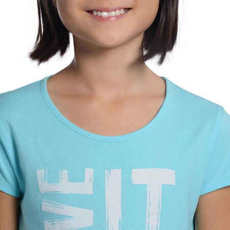 Girls' Short-Sleeved Gym T-Shirt - Blue