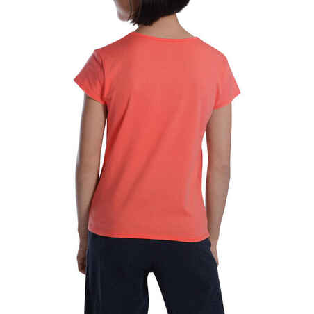 Girls' Short-Sleeved Gym T-Shirt - Pink Print
