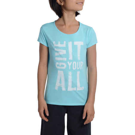 Girls' Short-Sleeved Gym T-Shirt - Blue