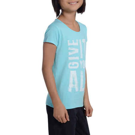 Girls' Short-Sleeved Gym T-Shirt - Blue