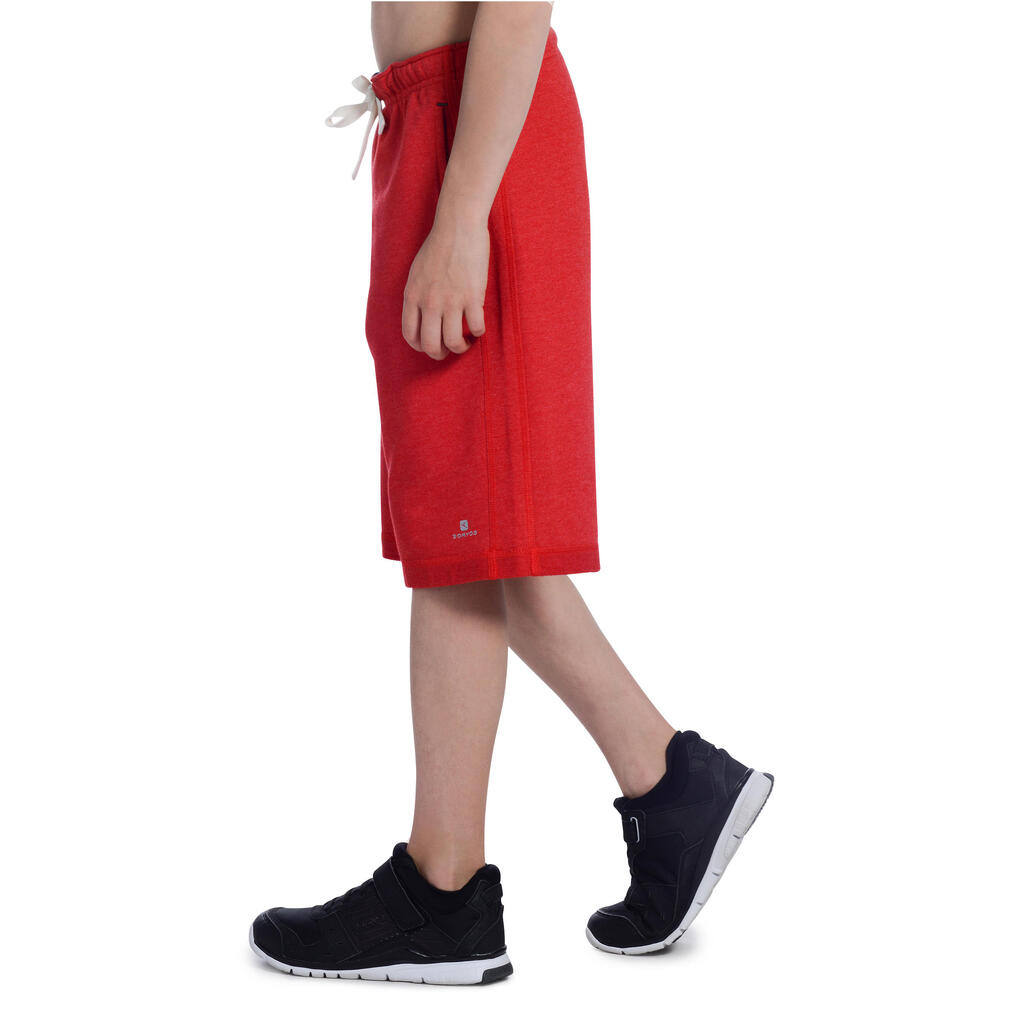 Boys' Gym Shorts - Red/Grey