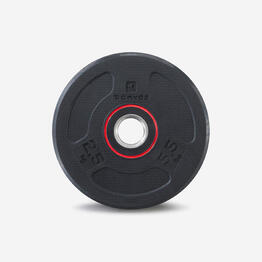 Disque musculation en caoutchouc 2,5kg 28mm, composé à 80 % de fonte recyclée