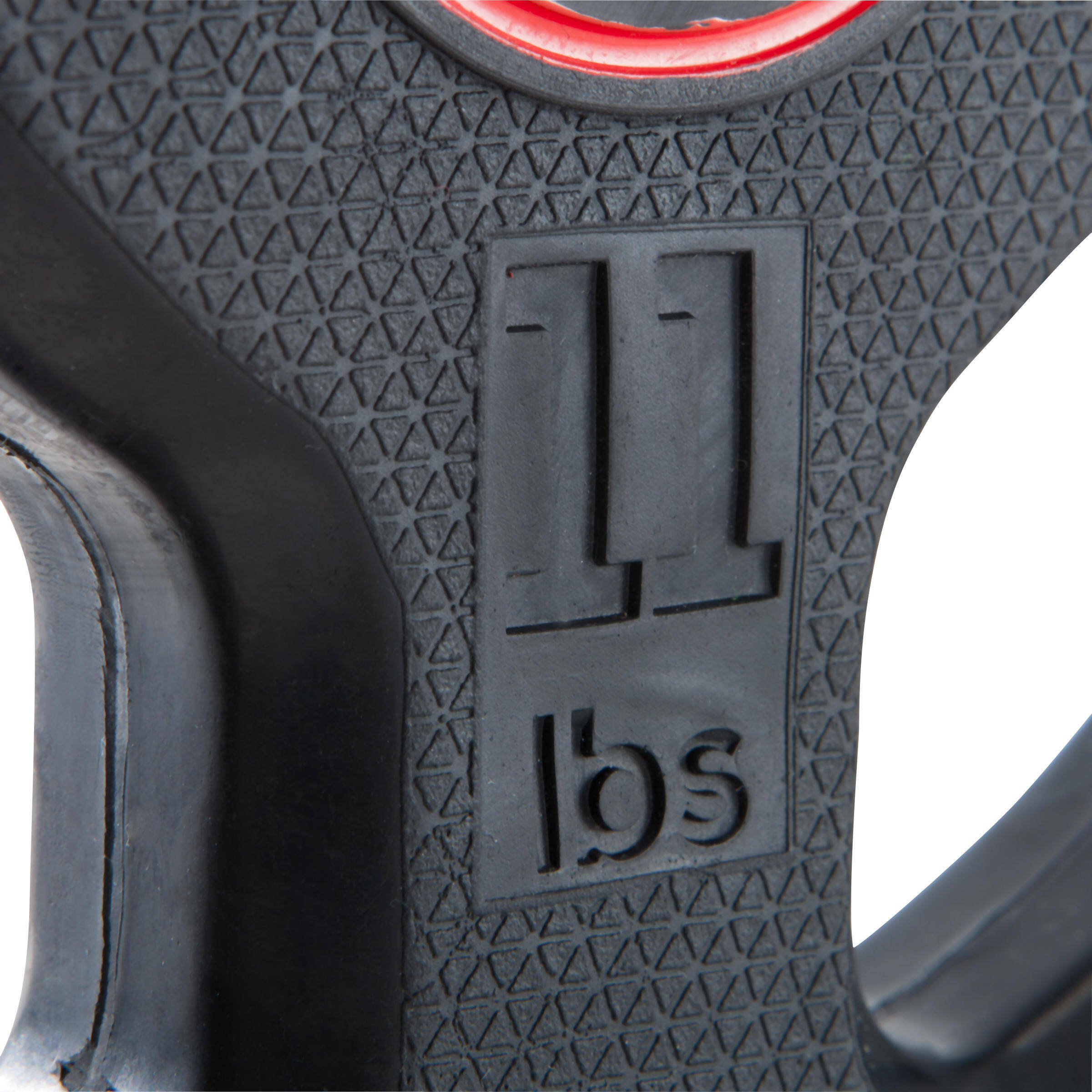 Weight Training Rubber Weight Disc with Handles 5kg, 28mm - Black -  5