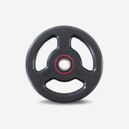 Disque musculation en caoutchouc 5kg 28mm avec poignées,composé à 80 % de fonte