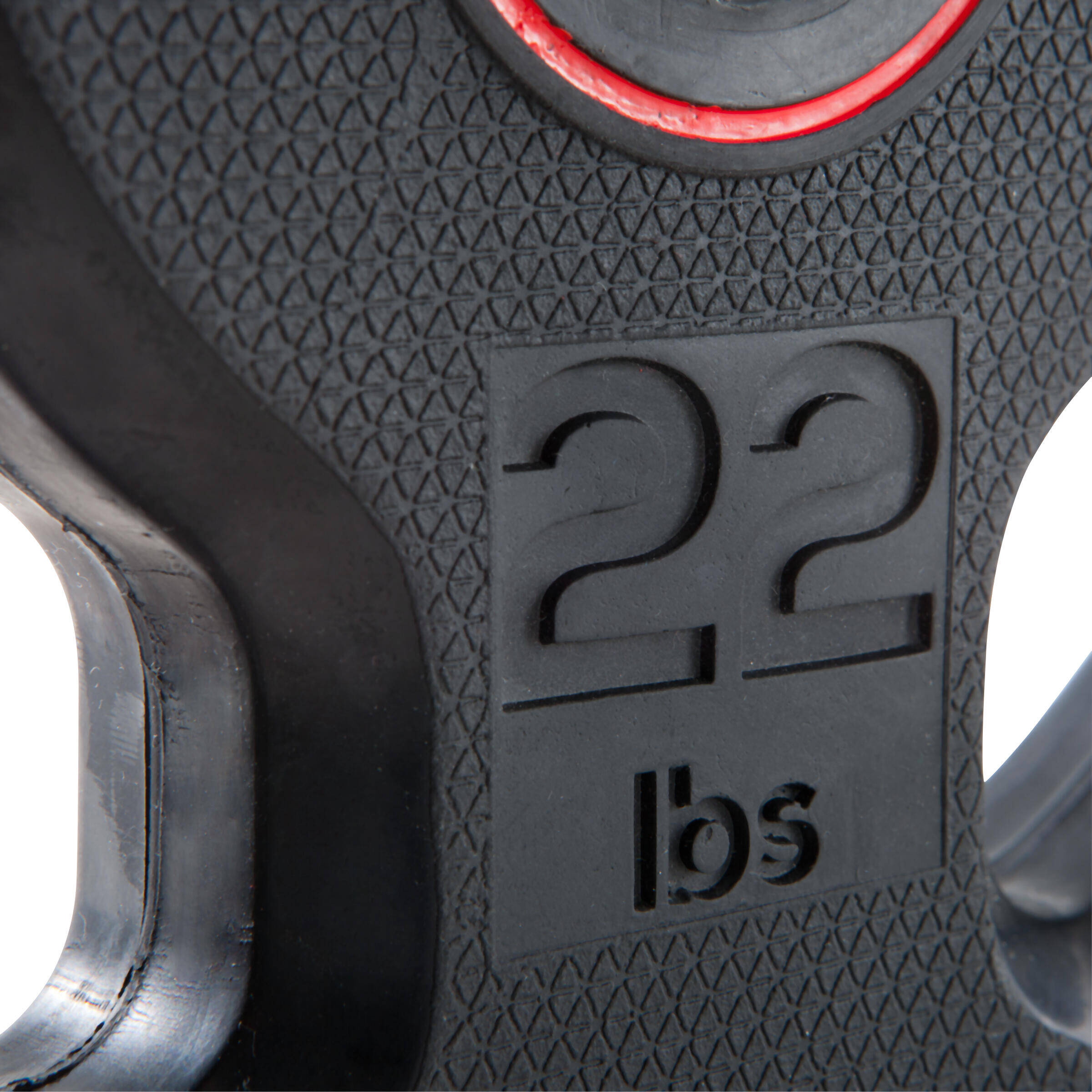 Weight Training Rubber Weight Disc with Handles 10kg, 28mm - Black -  5