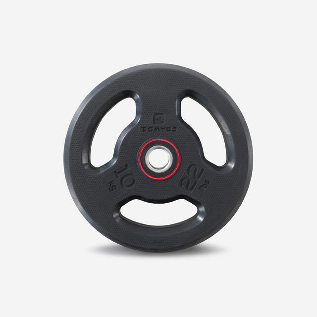 Hantelscheibe gummiert mit Griffen - 10 kg 28 mm