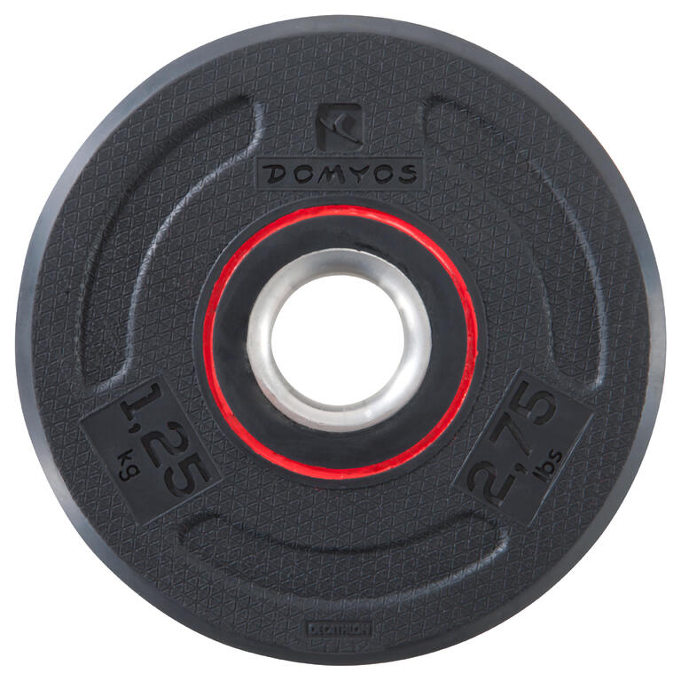 Rubber weight training disc 1.25kg 28mm