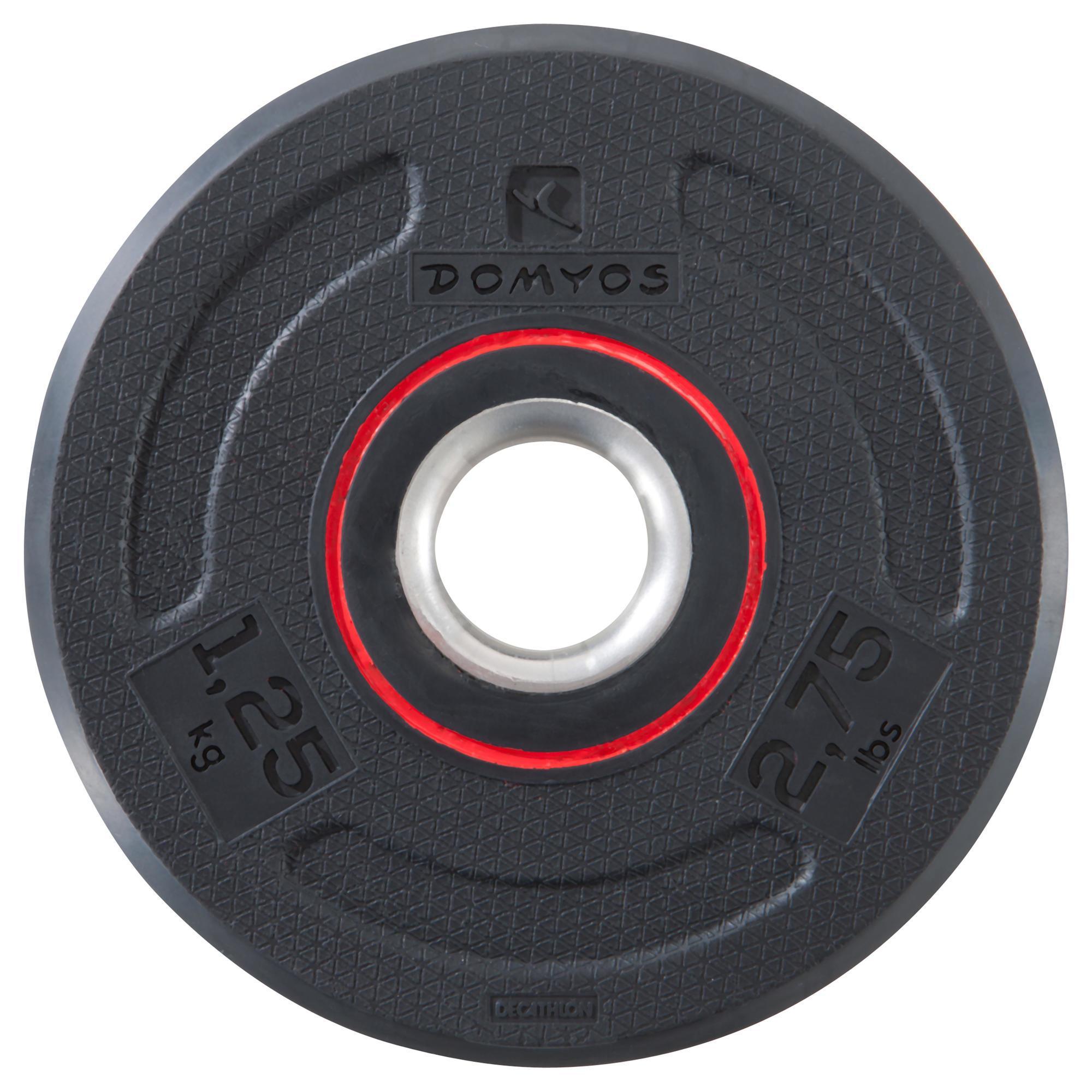 Disco de musculação em borracha 1,25 kg 28 mm